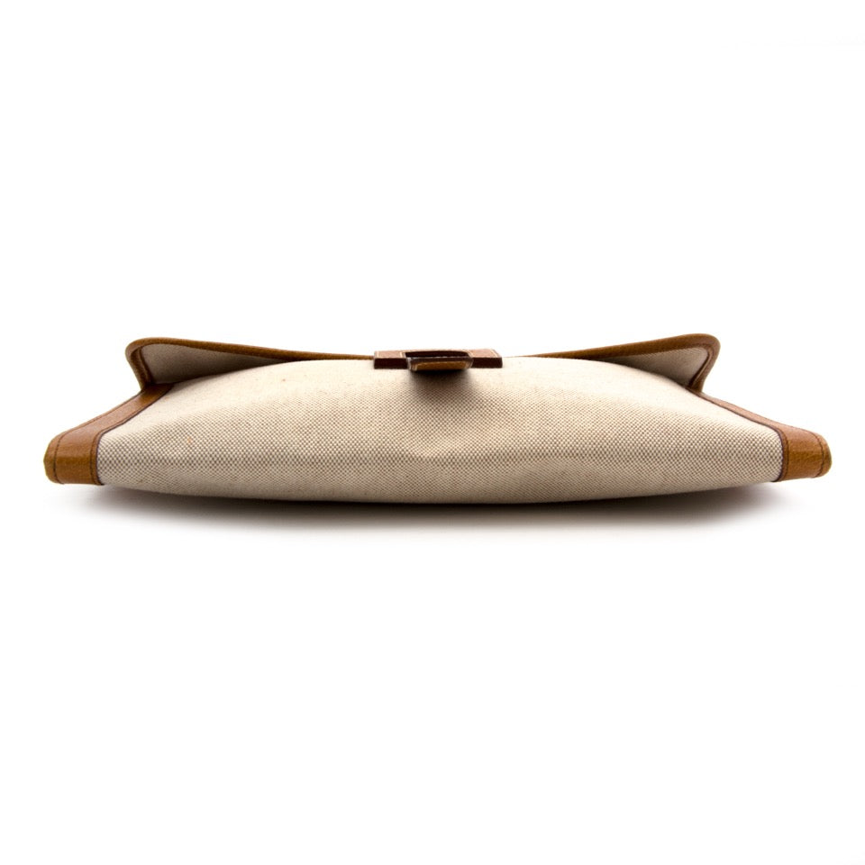Acheter secure en ligne des sacs Hermes canvas envelope jige clutch