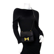Never Used Hermès Constance 18cm Black Mini Veau Evercalf GHW for sale