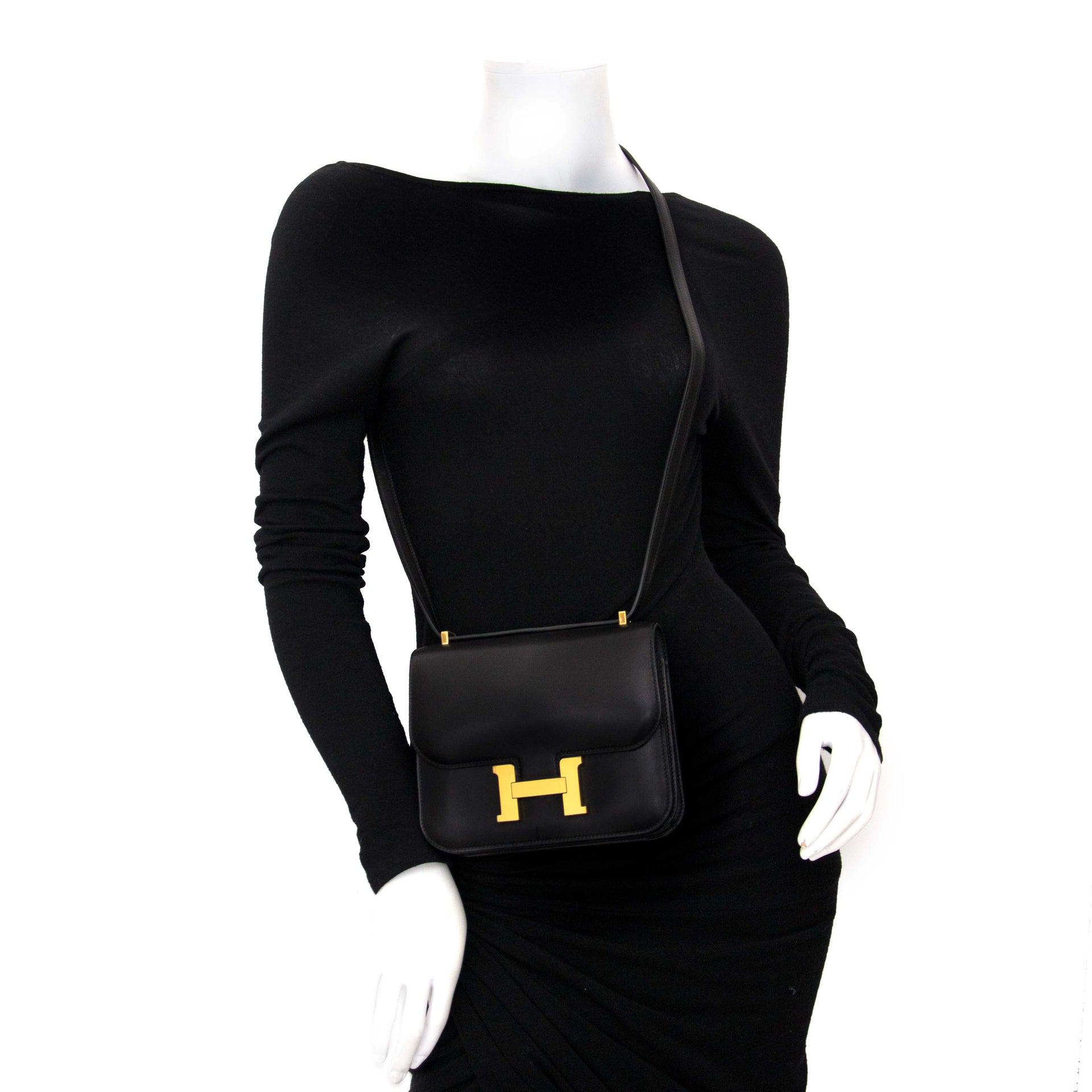 Never Used Hermès Constance 18cm Black Mini Veau Evercalf GHW for sale