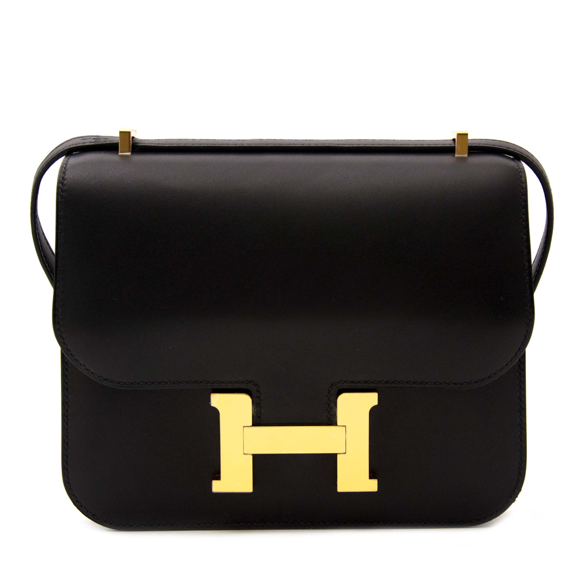 Never Used Hermès Constance 18cm Black Mini Veau Evercalf GHW for sale online at Labellov secondhand luxury