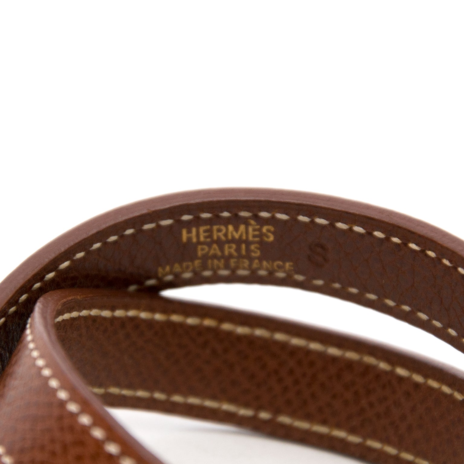 koop veilig online tweedehands Hermès Kelly Double Tour Marron GHW