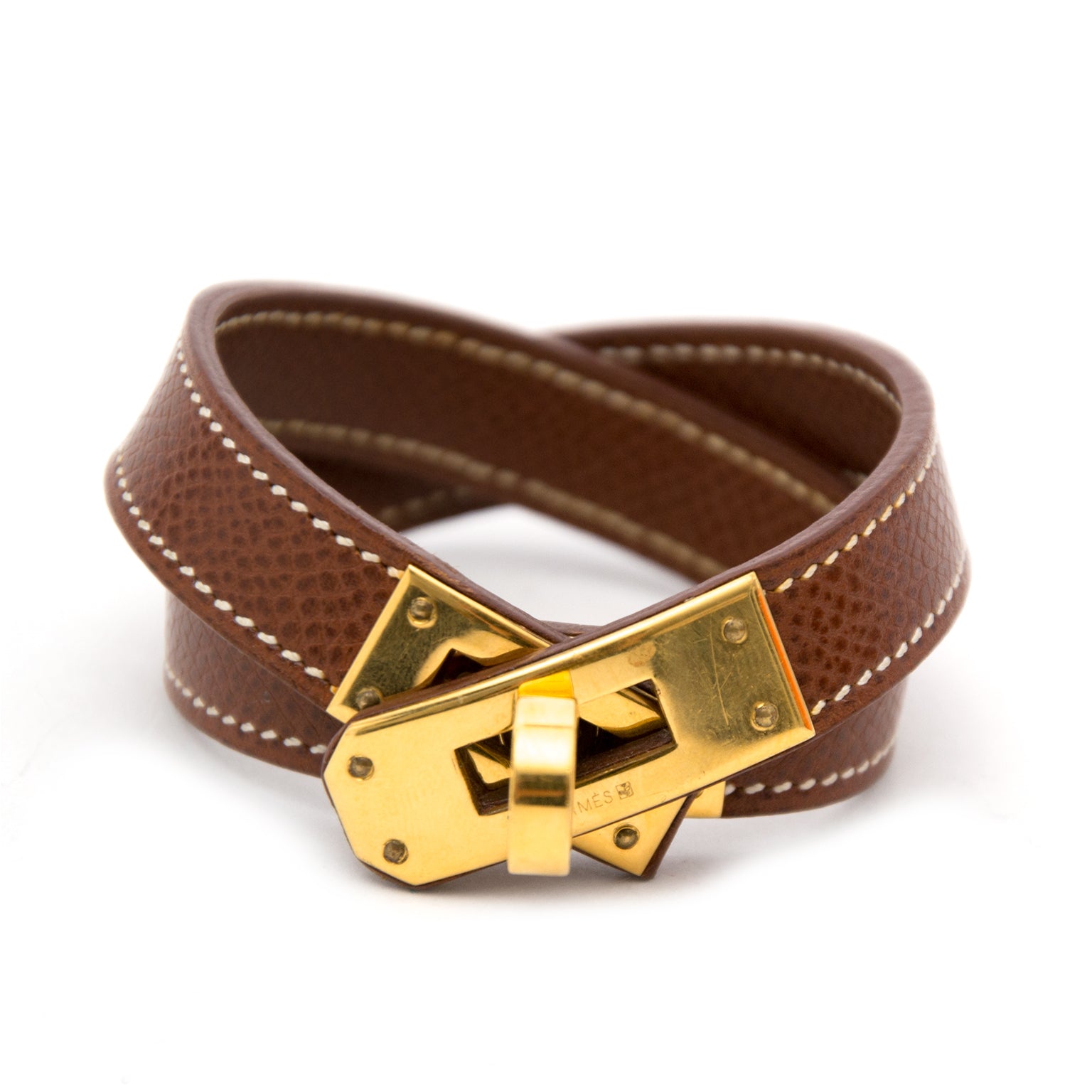 shop safe online Hermès Kelly Double Tour Marron GHW