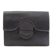 Hermès Lizard Envelope Clutch Authentieke clutch Hermès zwart leder