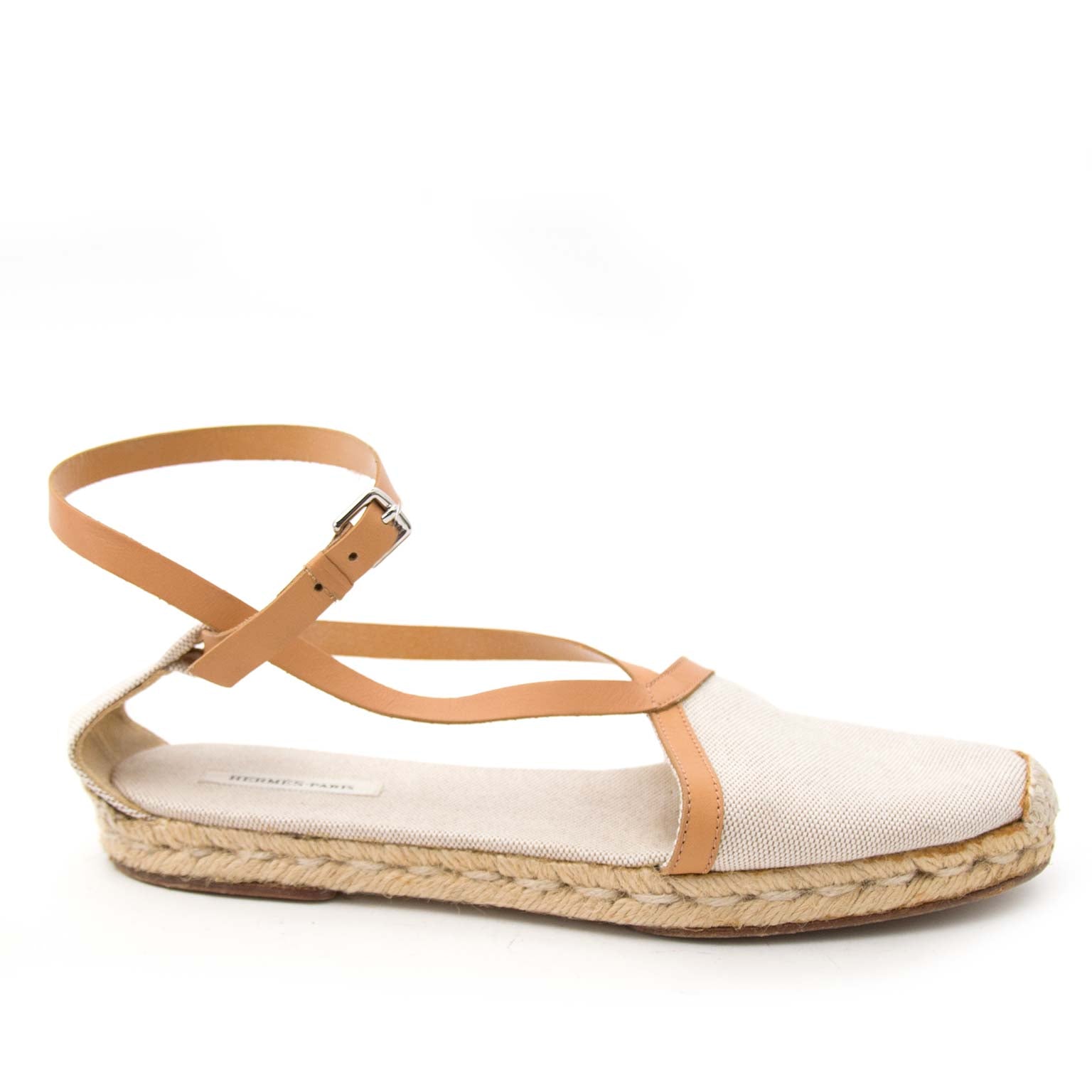 Hermès Toile and Cuir Espadrilles for sale online at Labellov