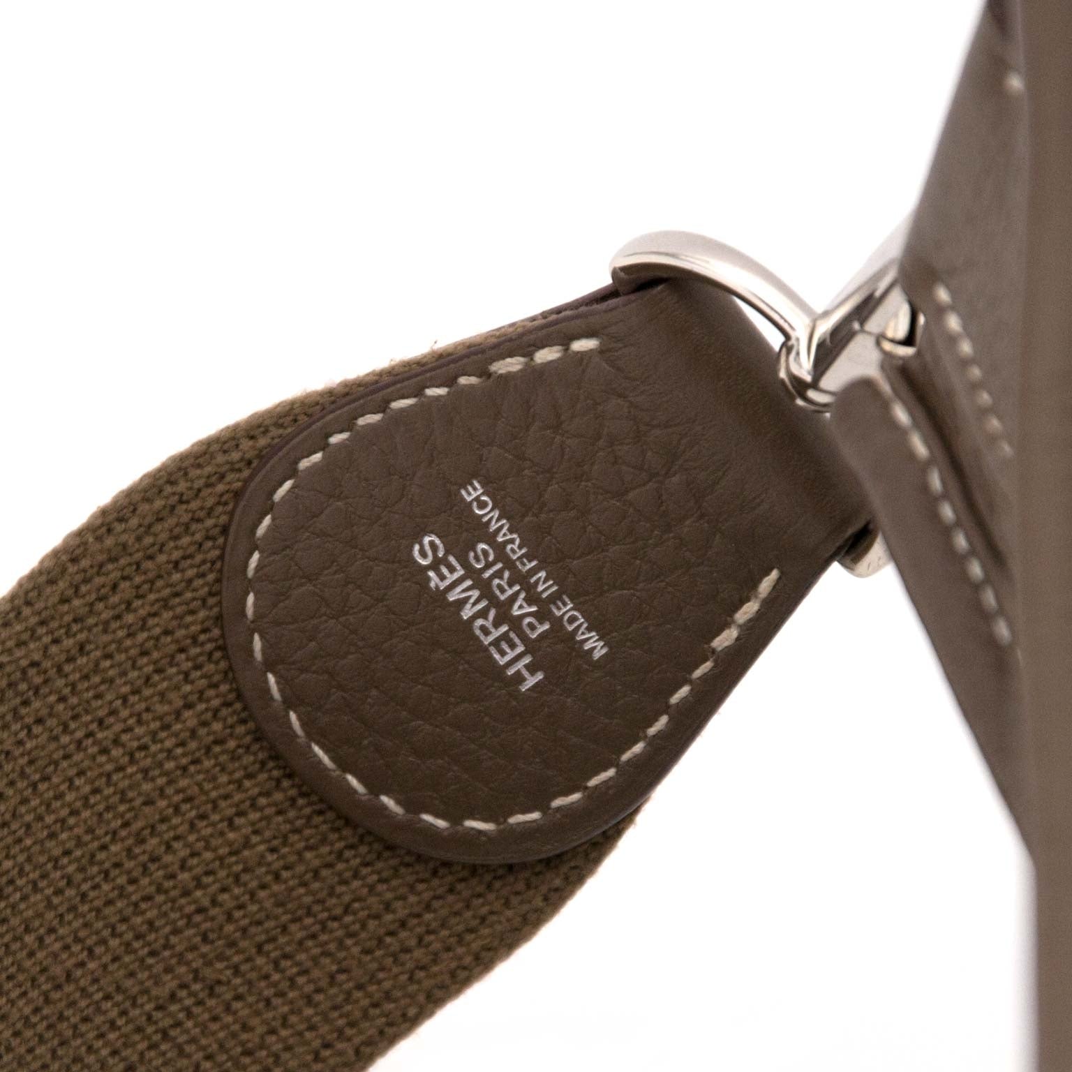 Sac Bandoulière Hermès Evelyne III TGM Togo Etoupe