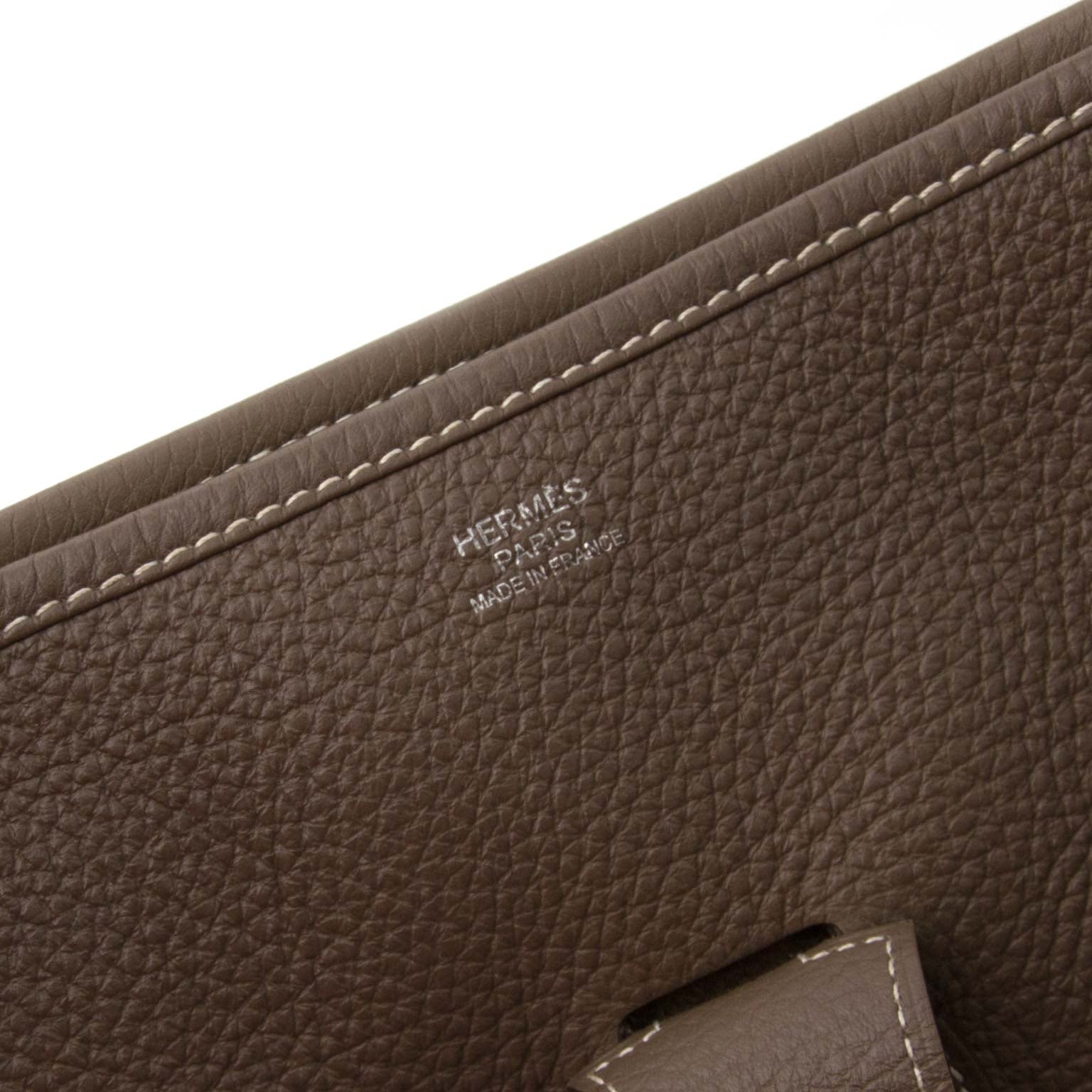 Sac Bandoulière Hermès Evelyne III TGM Togo Etoupe