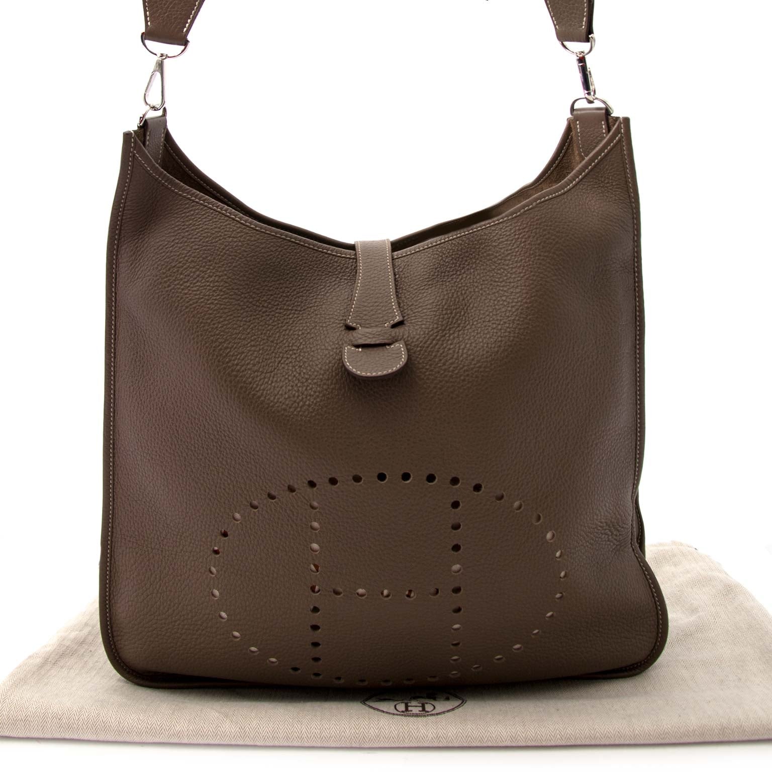 Sac Bandoulière Hermès Evelyne III TGM Togo Etoupe