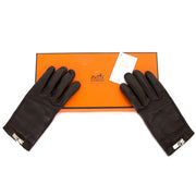 koop veilig online tegen de beste prijs Hermes Dark Brown Soya Gloves