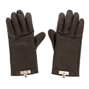 acheter en ligne seconde main Hermes Dark Brown Soya Gloves