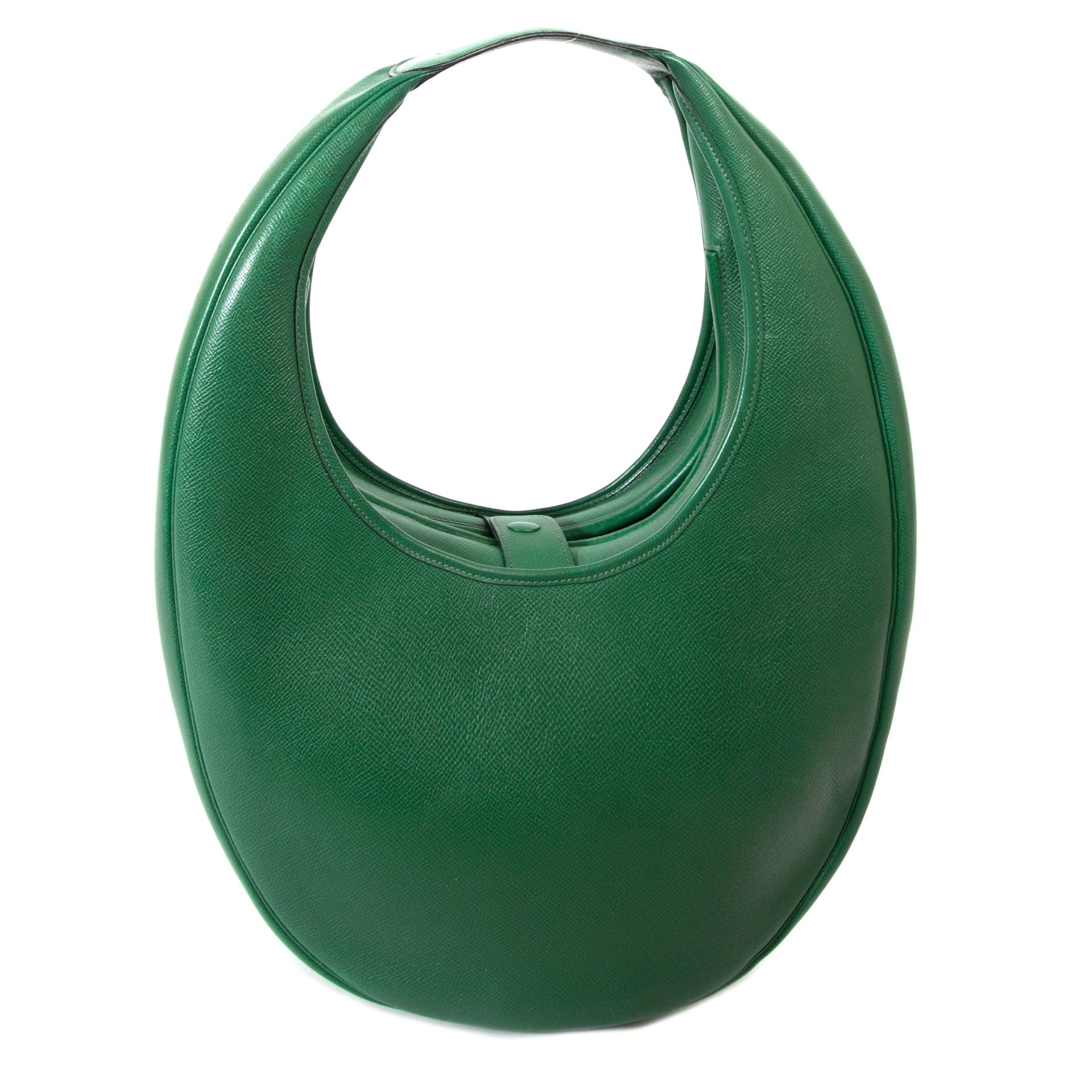Rare sac Hermès Circular Folies en cuir Courchevel vert