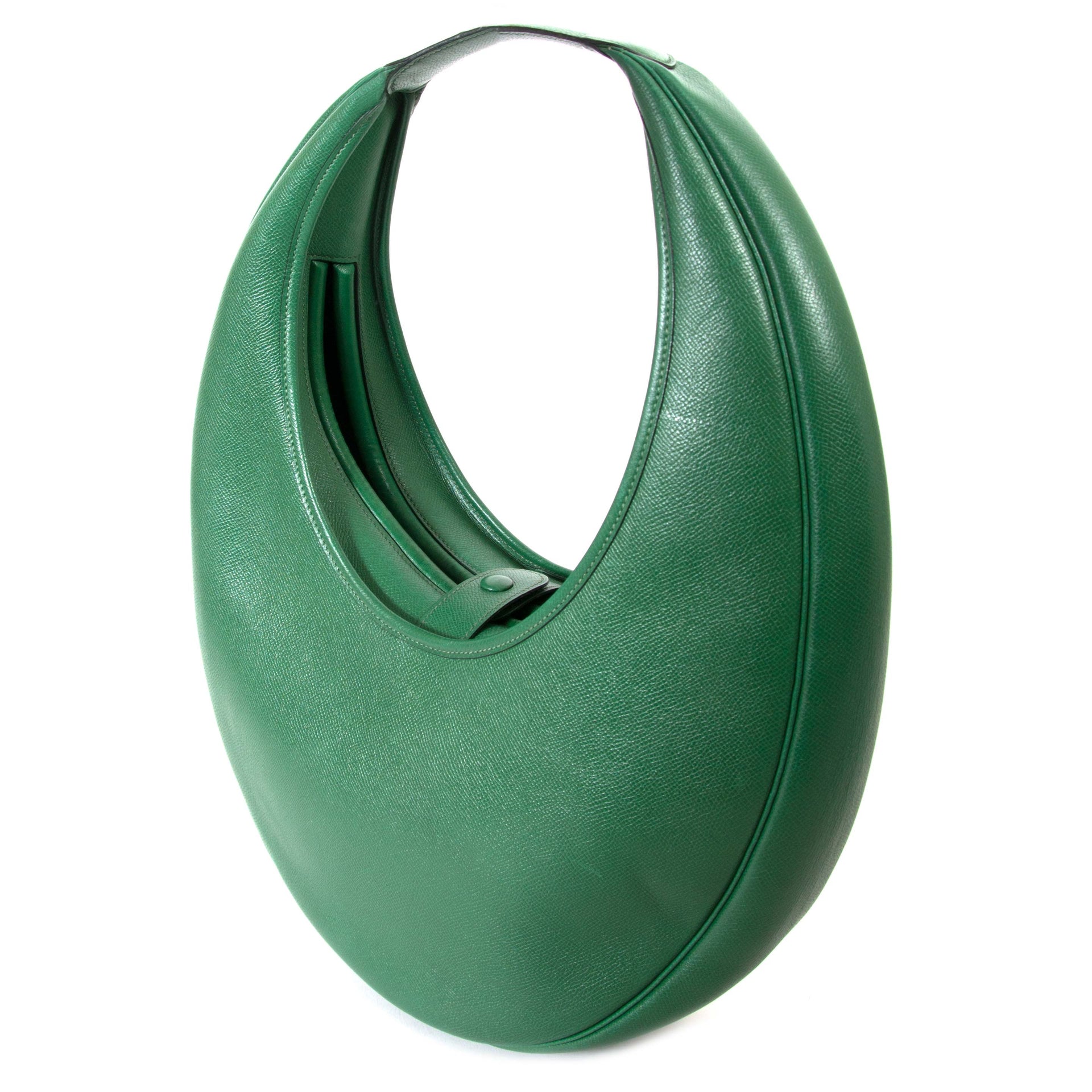 Rare sac Hermès Circular Folies en cuir Courchevel vert