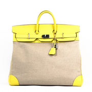 Buy safe online at labellov this Hermes Haut a Courroies toile de camp with lime, ficelle