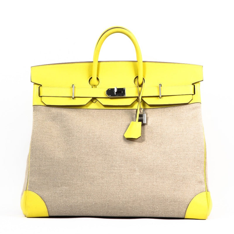 Buy safe online at labellov this Hermes Haut a Courroies toile de camp with lime, ficelle