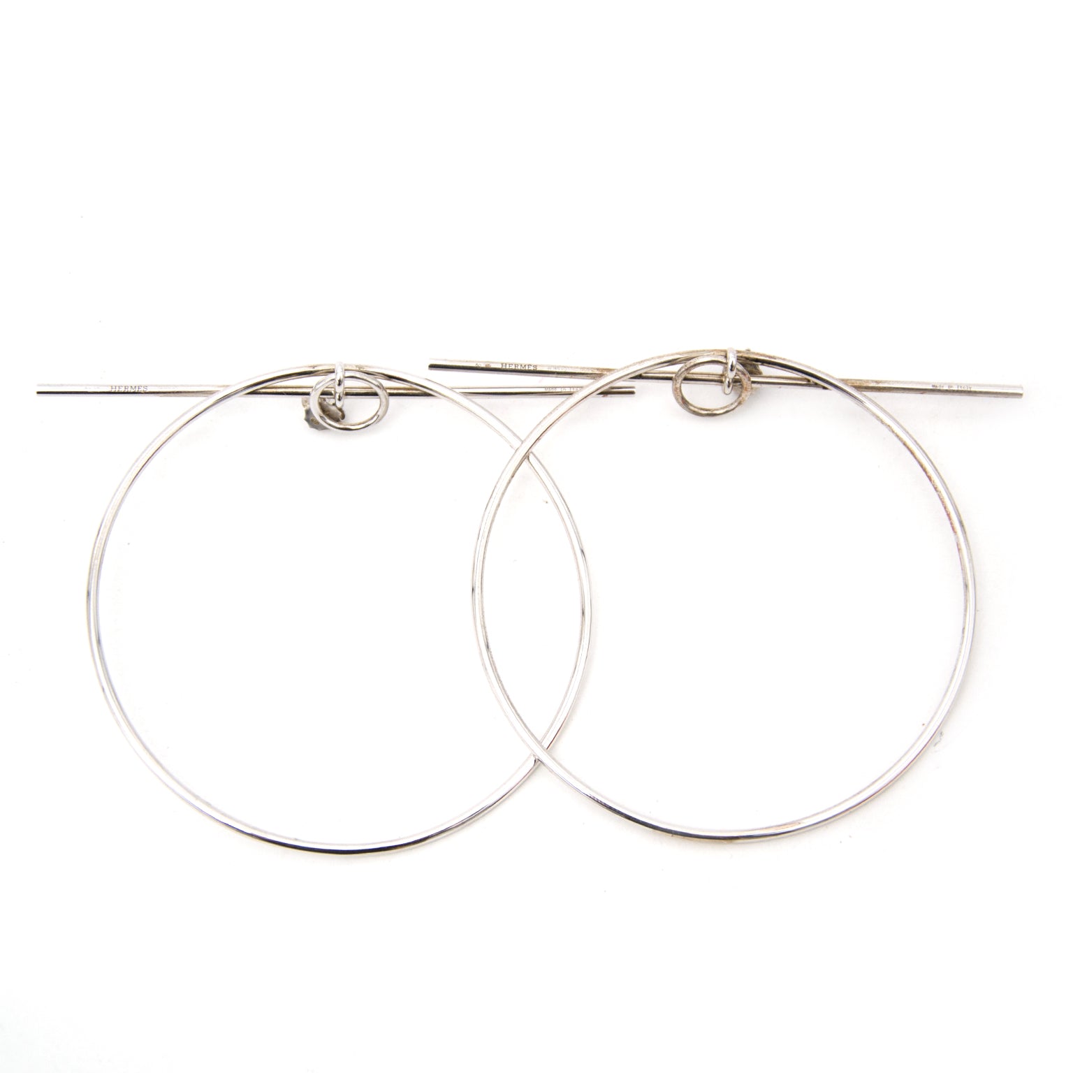 100% authentieke Hermes Silver Loop Earrings aan de beste prijs
