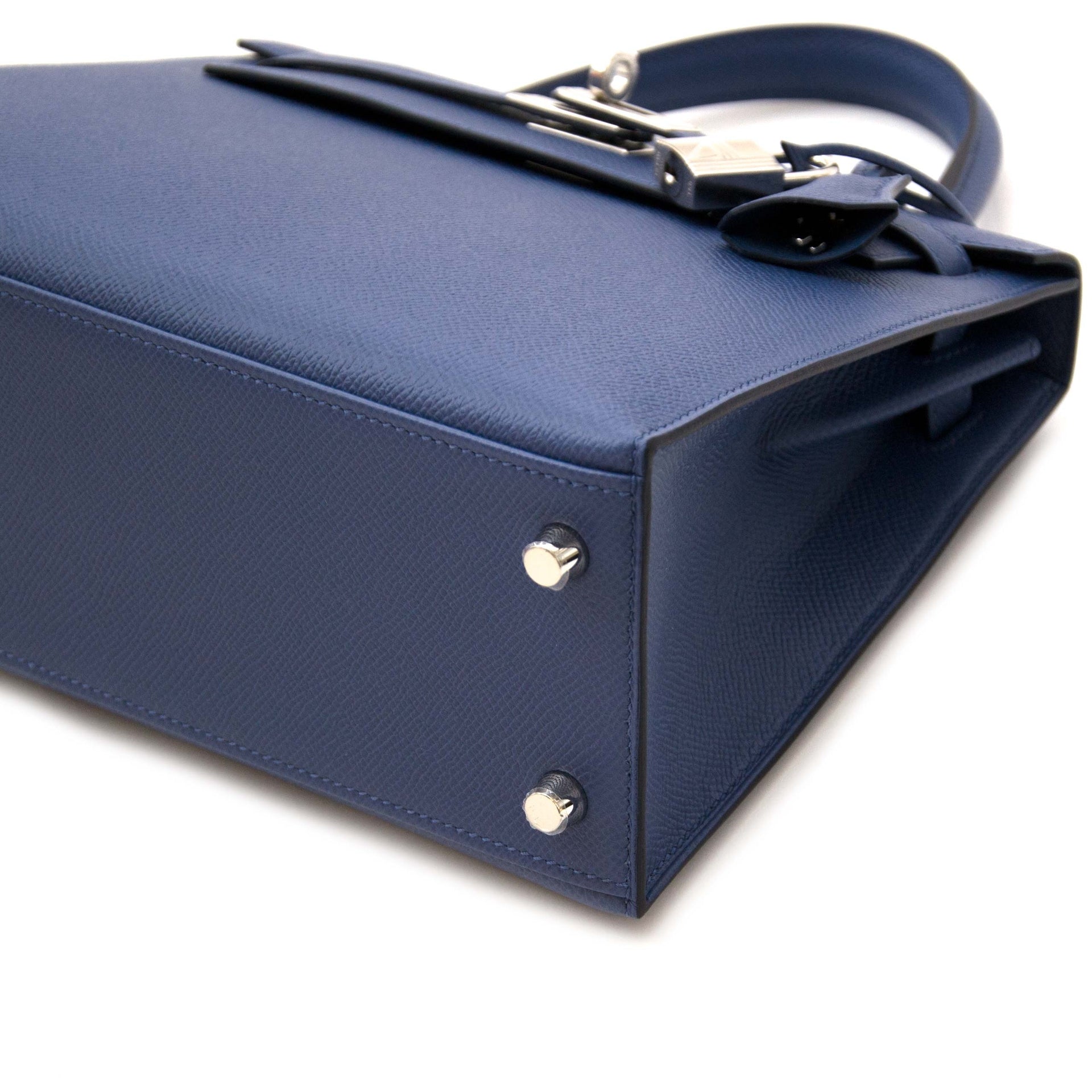 shop safe and secure online at labellov.com Hermès Kelly Sellier 25 Epsom Bleu Brighton PHW skip the waitinglist!