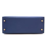 winkel veilig online bij labellov.com Hermès Kelly Sellier 25 Epsom Bleu Brighton PHW