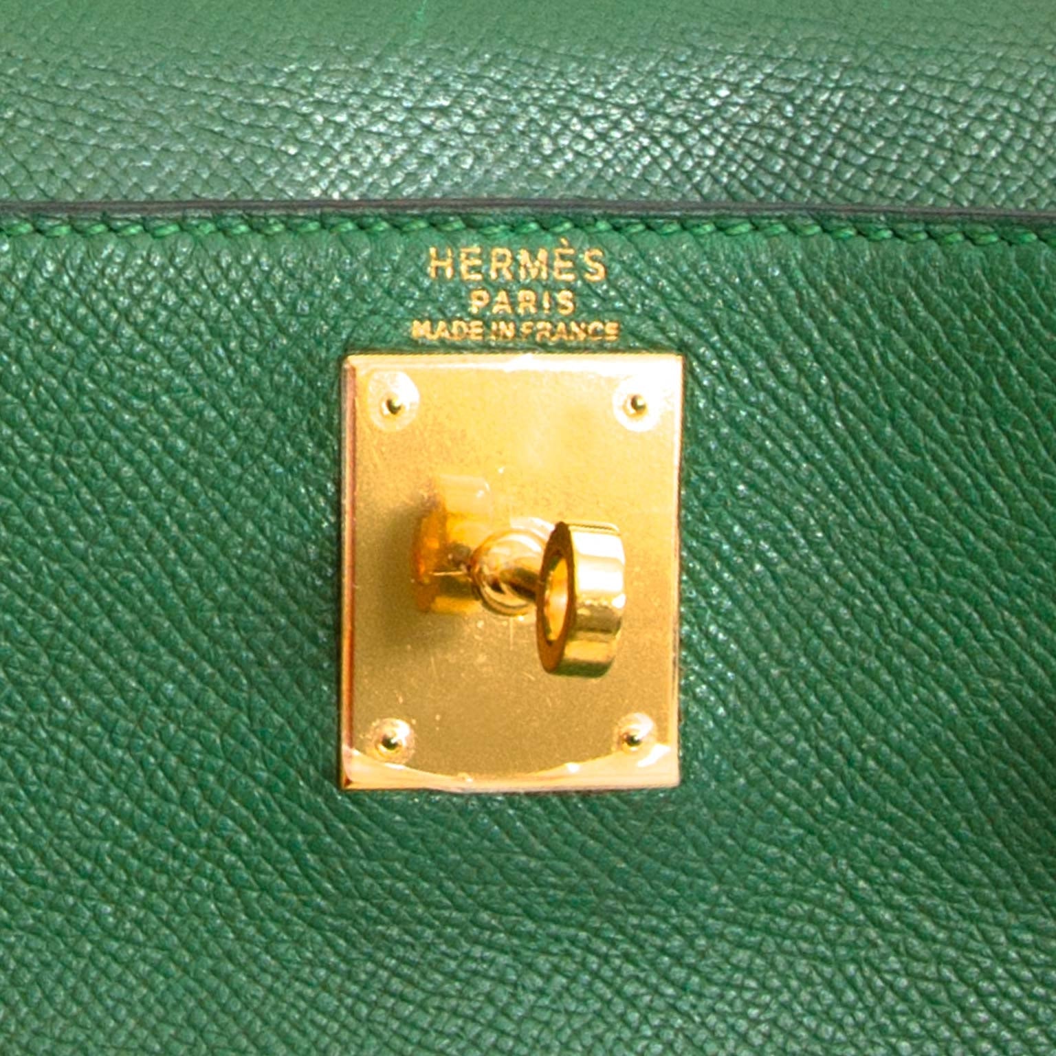 Hermès Kelly 28 Vert Bengal Courchevel GHW
