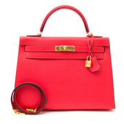 Hermès Kelly 32 Epsom Rouge tomate now online at labellov.com