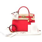 acheter en ligne chez labellov.com pour le meilleur prix hermes kelly rouge tomate ghw