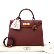 Acheter en ligne chez labellov.com Hermes kelly 35 Epsom rouge ghw 100% authentic