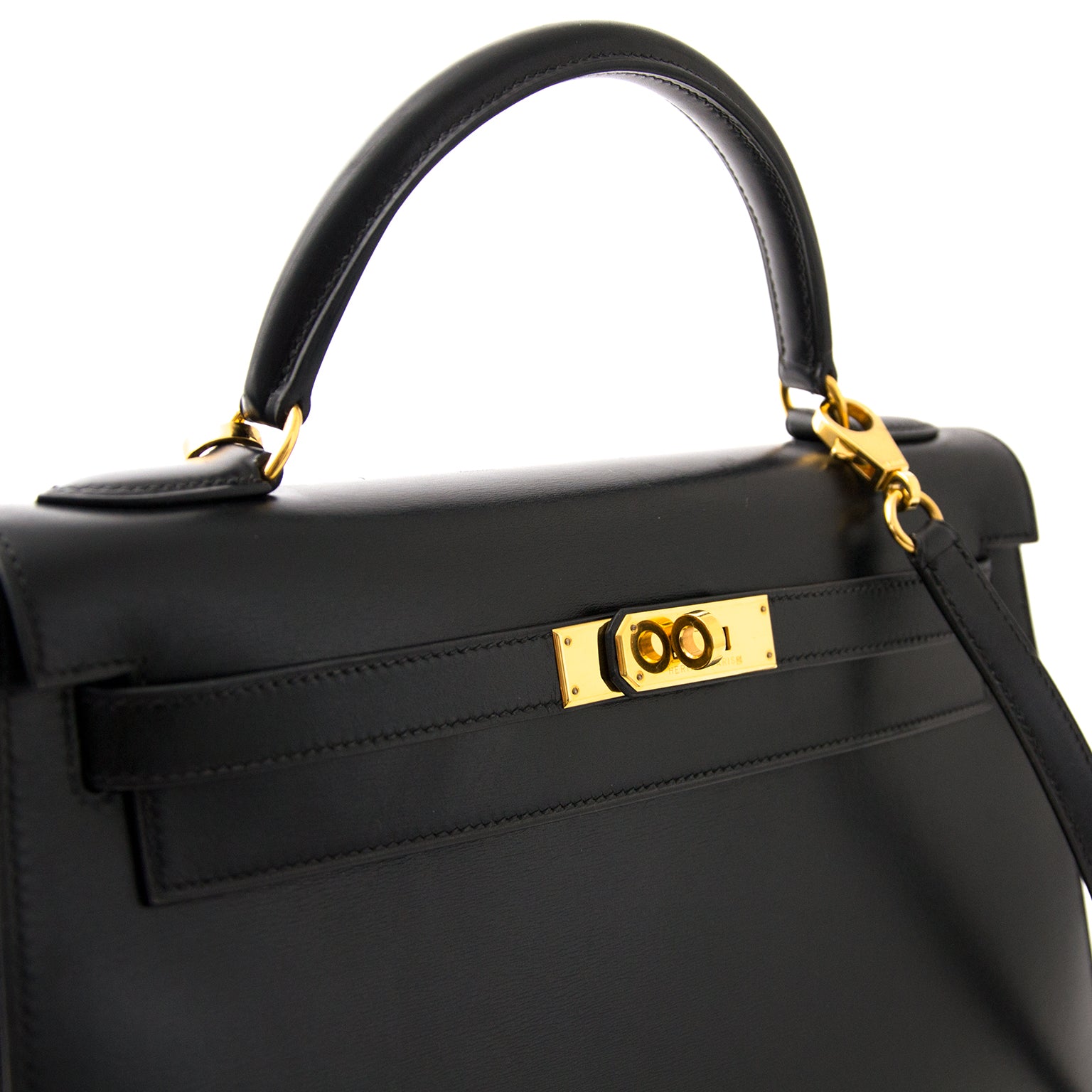 Acheter en ligne pour le meilleur prix chez labellov.com Hermes Kelly Bag 32 cm Black Box Calf