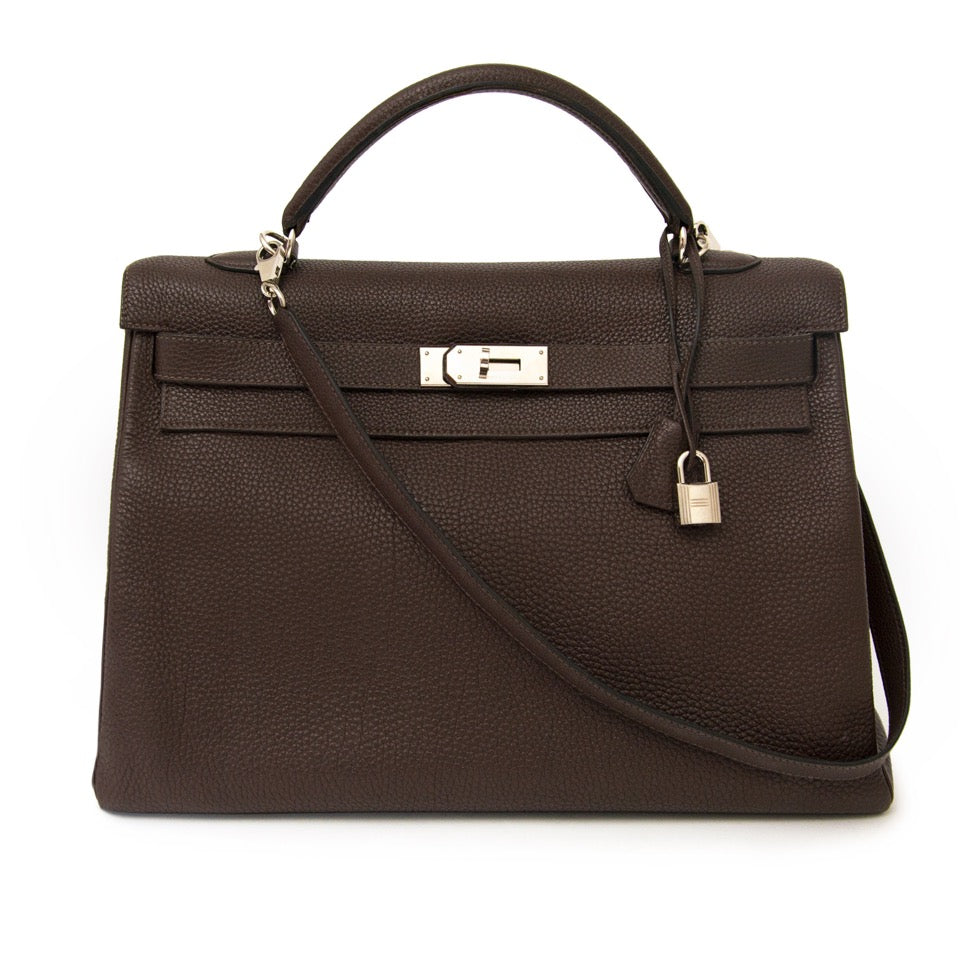 koop veilig online aan de beste prijs net als nieuw shop safe online second hand designer Hermes Kelly 40 Cafe Clemence Taurilllon PHW