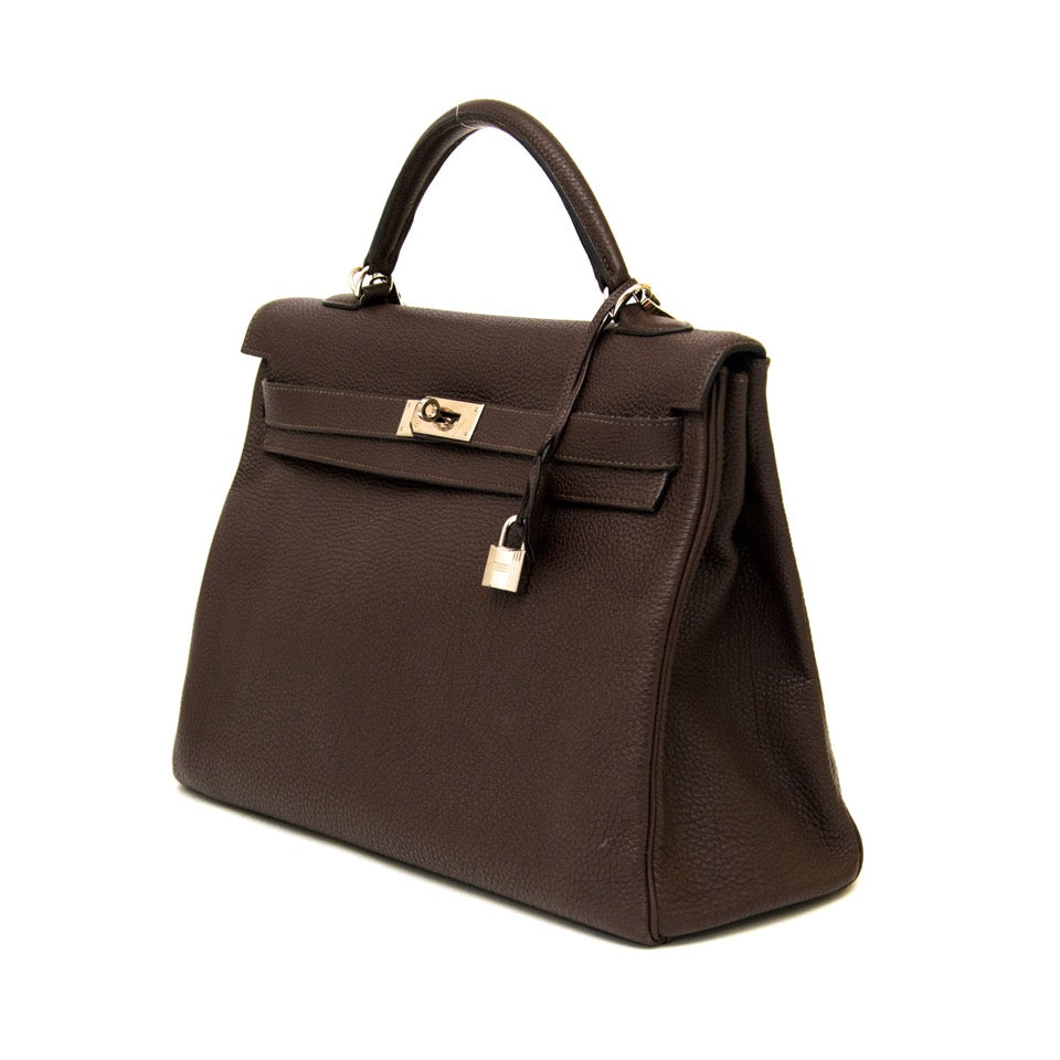 shop safe online second hand designer Hermes Kelly 40 Cafe Clemence Taurilllon PHW