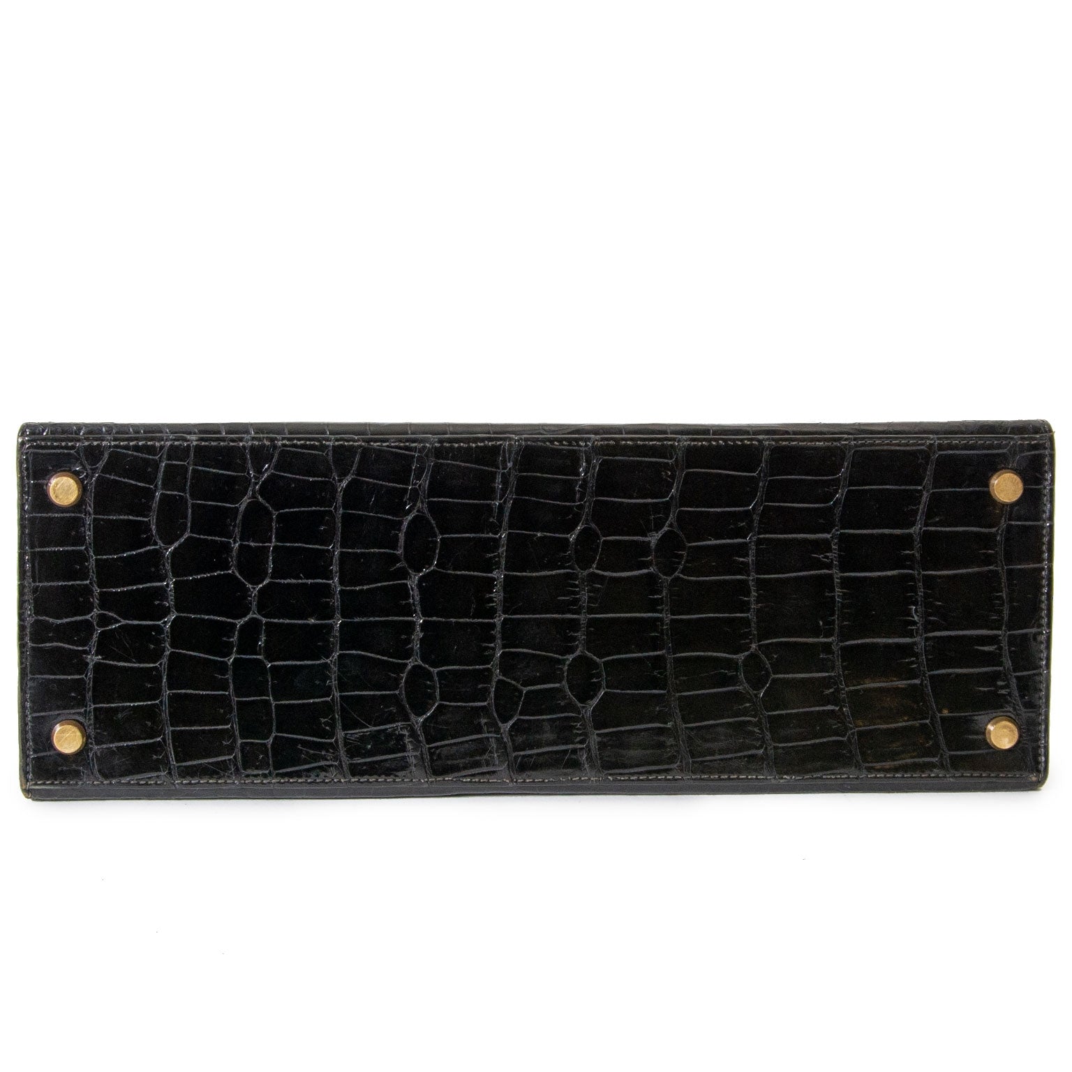 acheter en ligne seconde main Hermes Kelly 35 Black Crocodile GHW