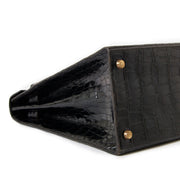 koop online tegen de beste prijs tweedehands Hermes Kelly 35 Black Crocodile GHW