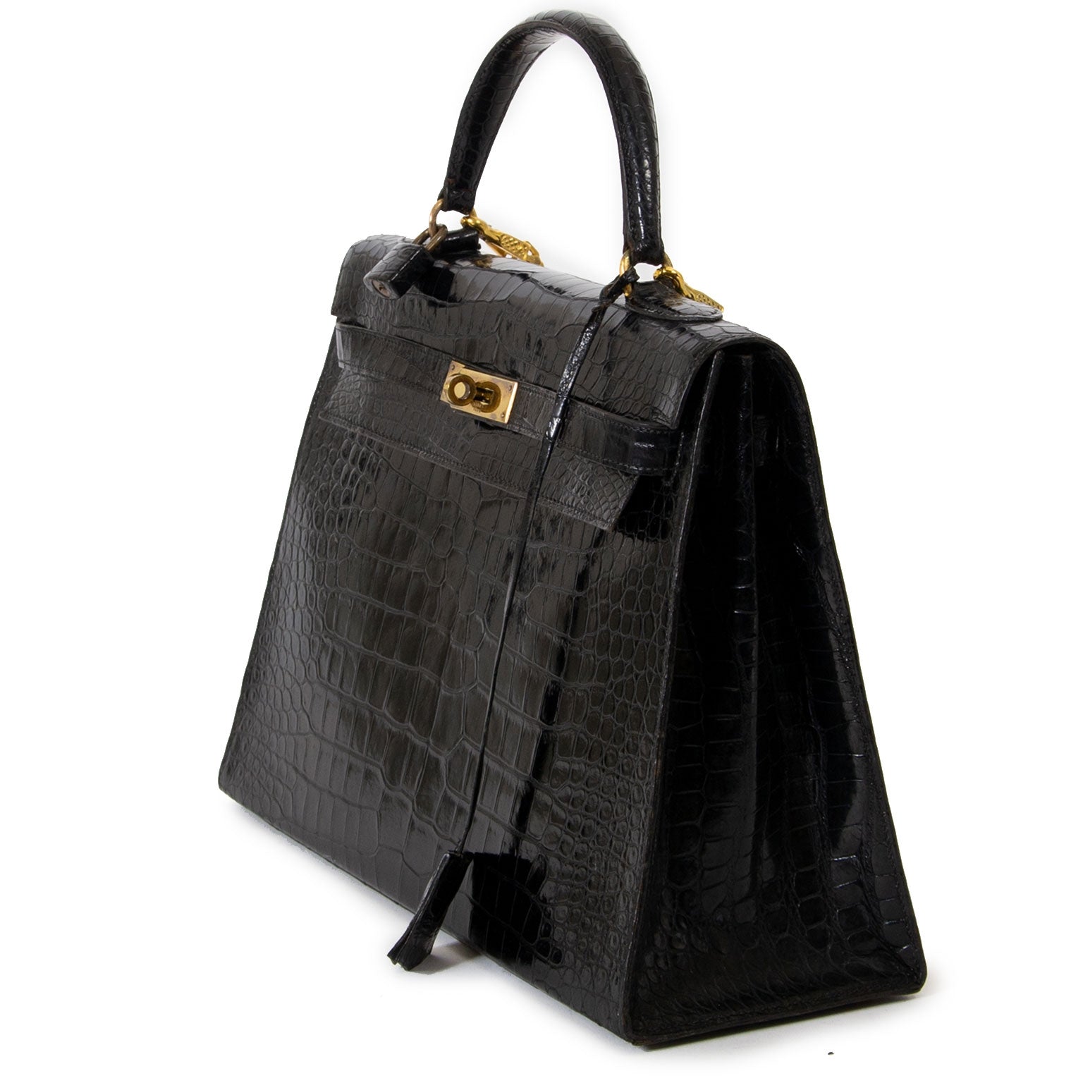 Hermes Kelly 35 Black Crocodile GHW