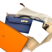 Acheter votre sac authentique Hermès Kelly Cut Veau Swift Bleu Brighton chez Labellov a Anvers Belgique