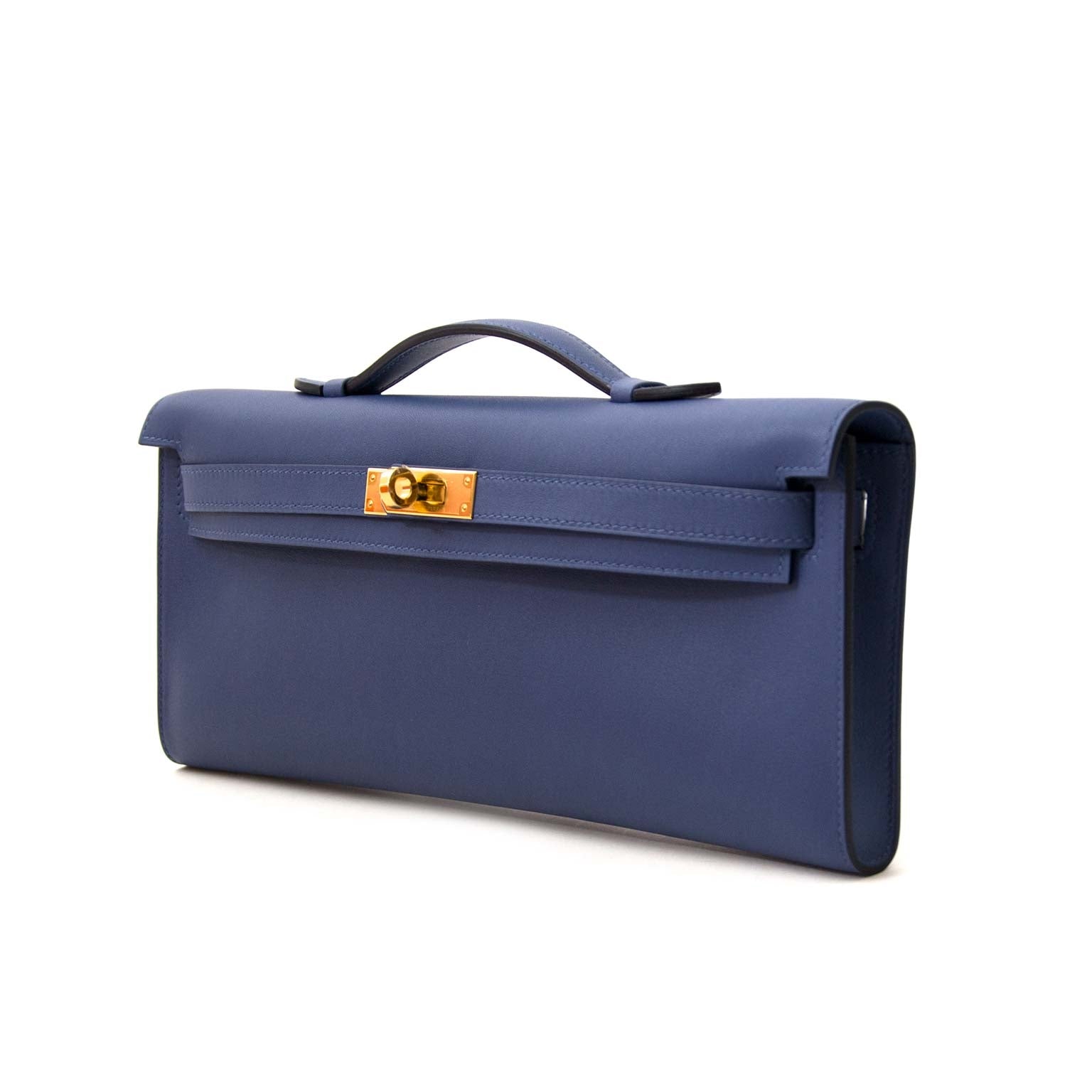 unique Hermès Kelly Cut Veau Swift Bleu Brighton for sale