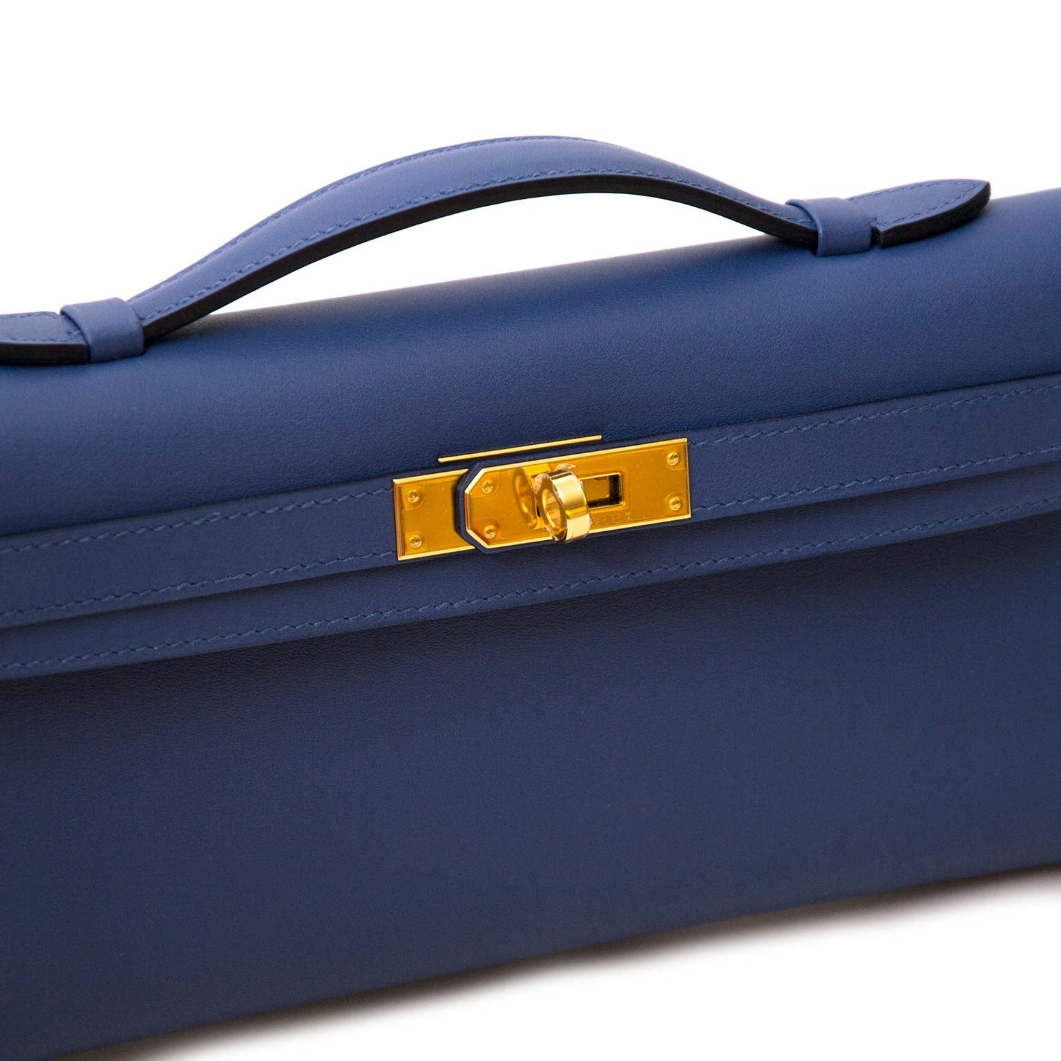 Hermès Kelly Cut Veau Swift Bleu Brighton