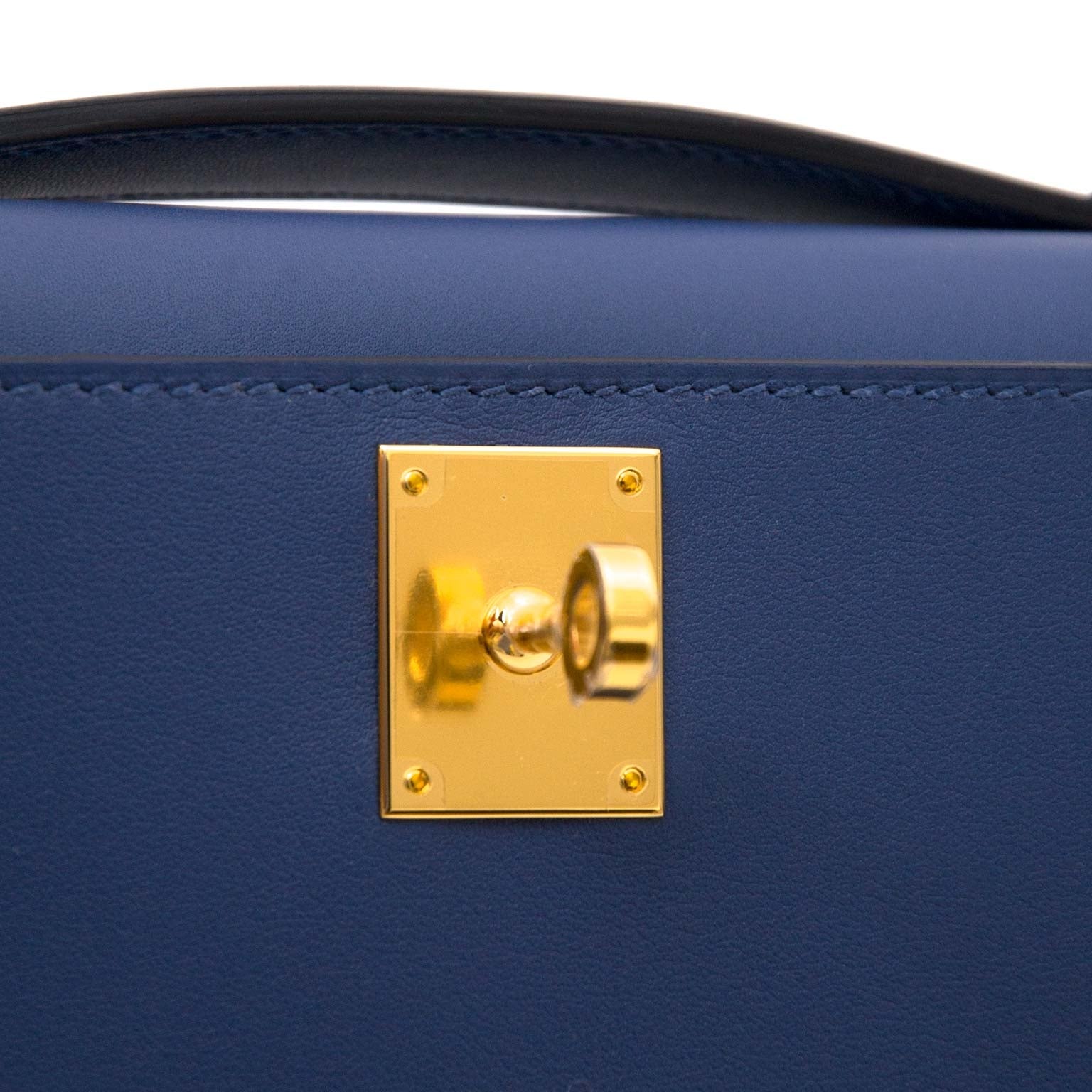 Hermès Kelly Cut Veau Swift Bleu Brighton