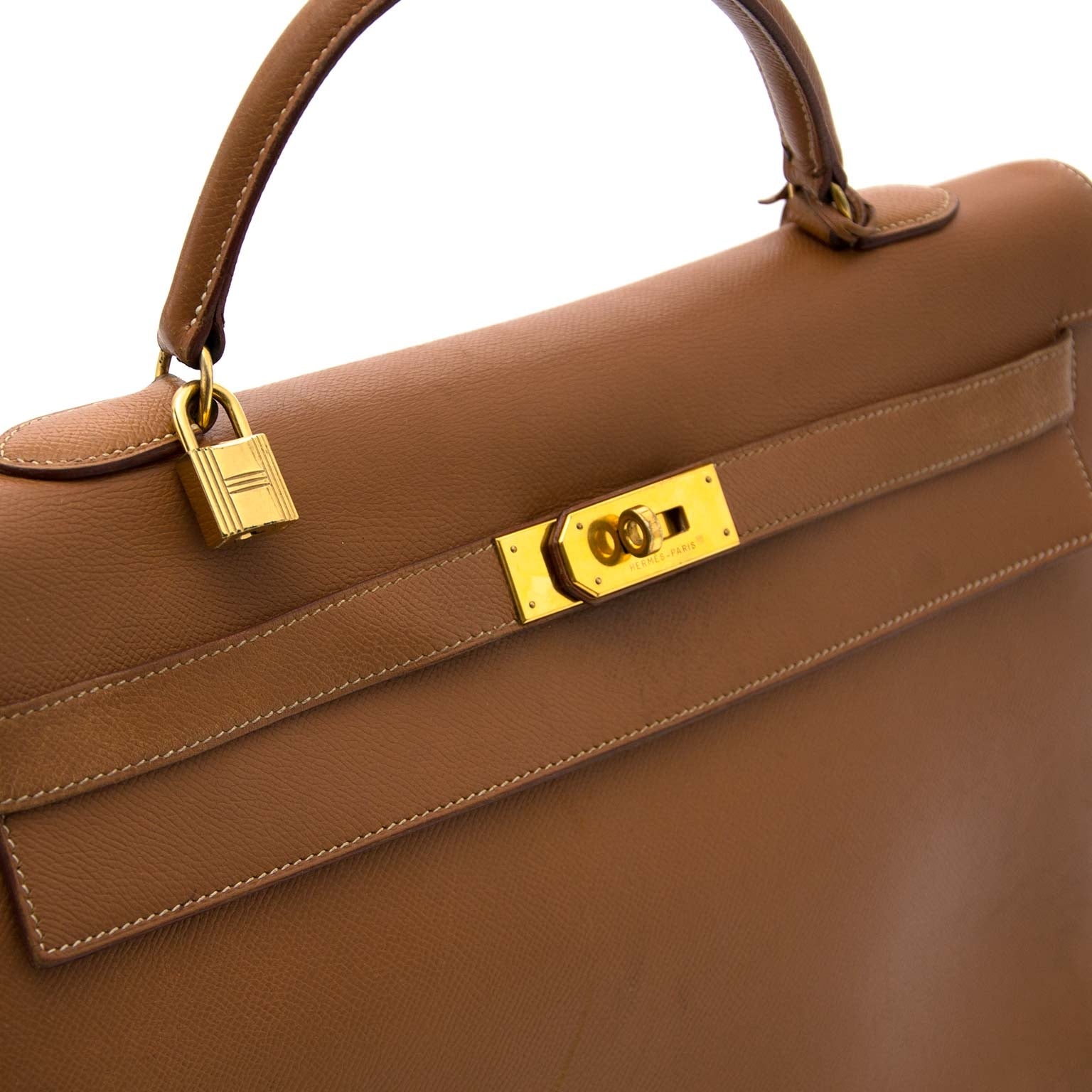 Hermes Kelly gold 40cm sellier cuir courchevel GHW shop safe and secure online at labellov.com for the best price