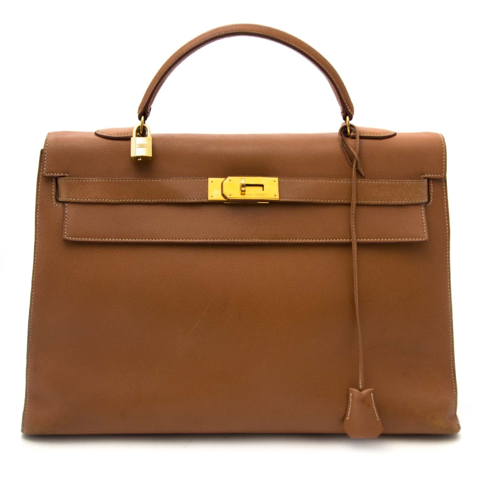 Hermes Kelly gold 40cm sellier cuir courchevel GHW now online at labellov.com for the best price