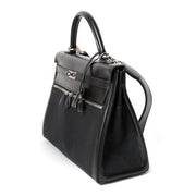 Hermès Kelly 35cm Lakis Black Boxcalf Leather with Toile PHW kopen en verkopen aan de beste prijs