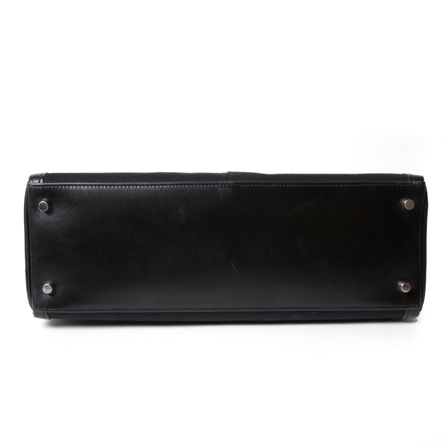 Hermès Kelly 35cm Lakis Black Boxcalf Leather with Toile PHW buy and sell