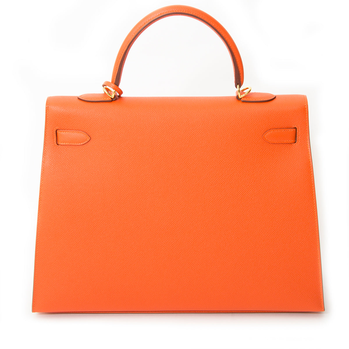 koop veilig online tweedehands Hermès Kelly 35 Feu Epsom GHW webshop labellov.com webshop labellov.com