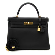 Hermès Kelly 32 Black Togo GHW