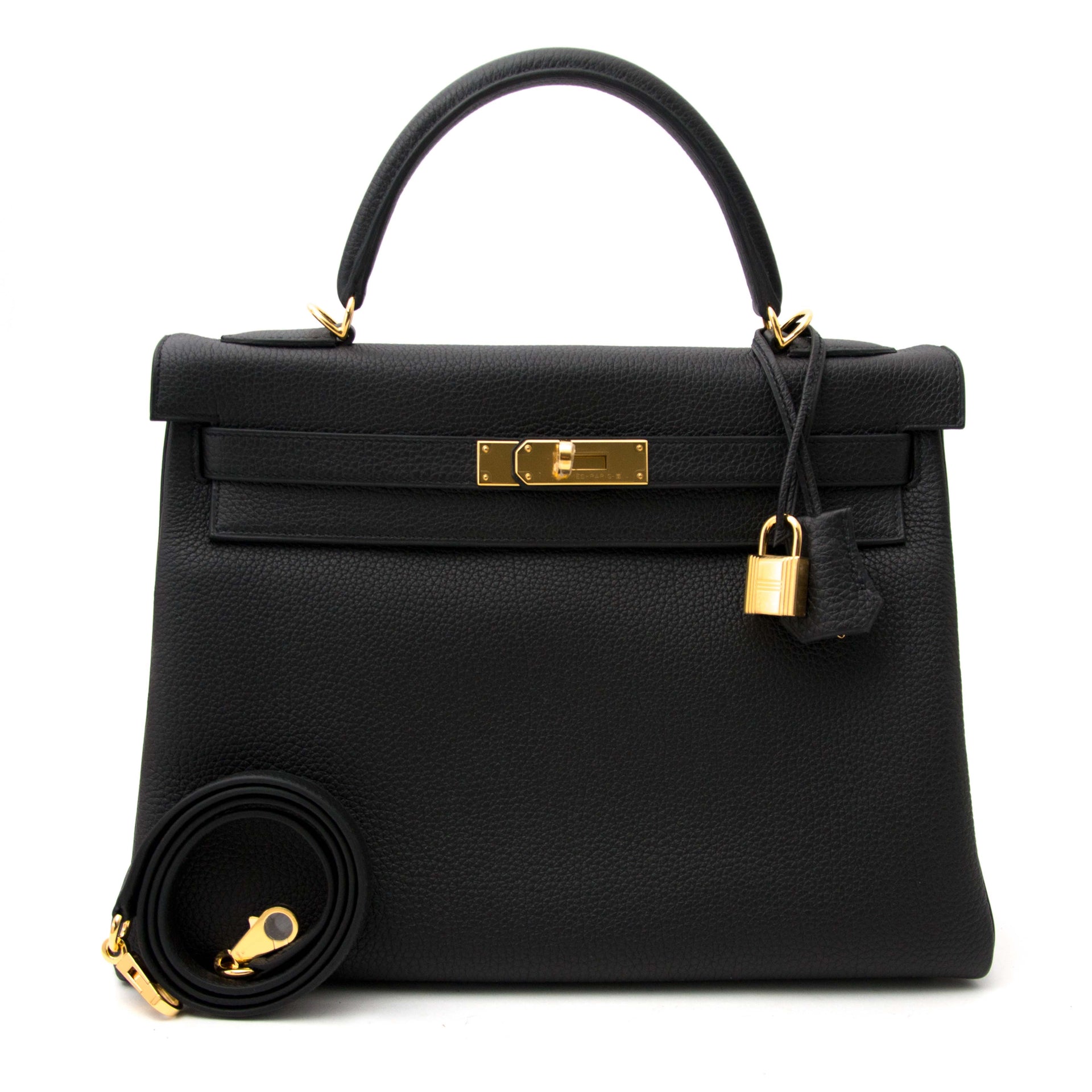 Hermès Kelly 32 Black Togo GHW