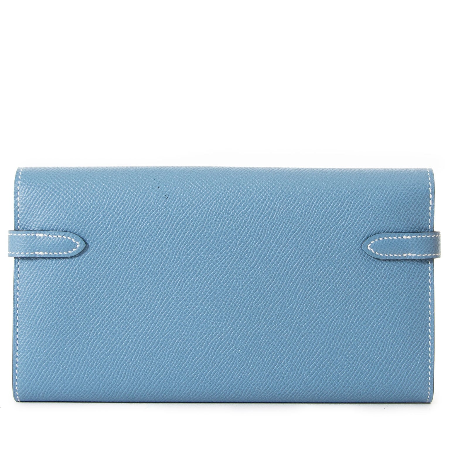 hermes kelly portefeuille blue jean veau empson seconde-à-main à vendre à labellov vintage webshop de mode belgique
