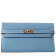Hermes Kelly Wallet Blue Jean Veau Epsom now for sale at labellov vintage fashion webshop belgium