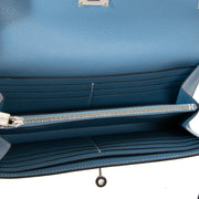 hermes kelly portefeuille blue jean veau empson seconde-à-main à vendre à labellov vintage webshop de mode belgique