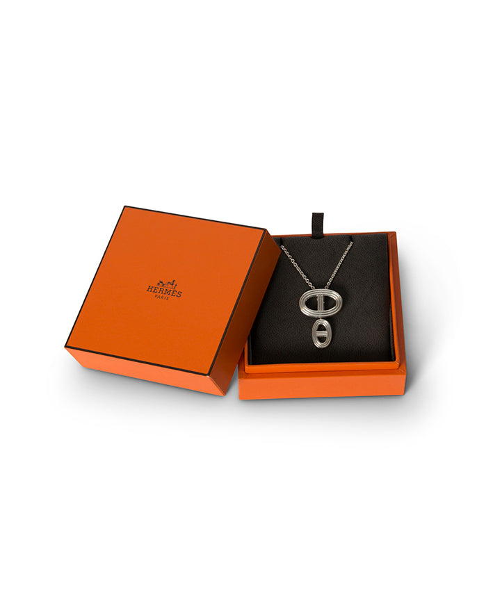 Buy Hermes Chaine D'Ancre 24 Silver Pendant Necklace safe at Labellov.com