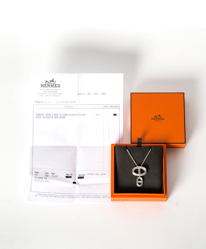 Koop 100% authentieke Hermes Chaine D'Ancre 24 Silver Pendant Necklace voor de beste prijs bij LabelLov Antwerpen