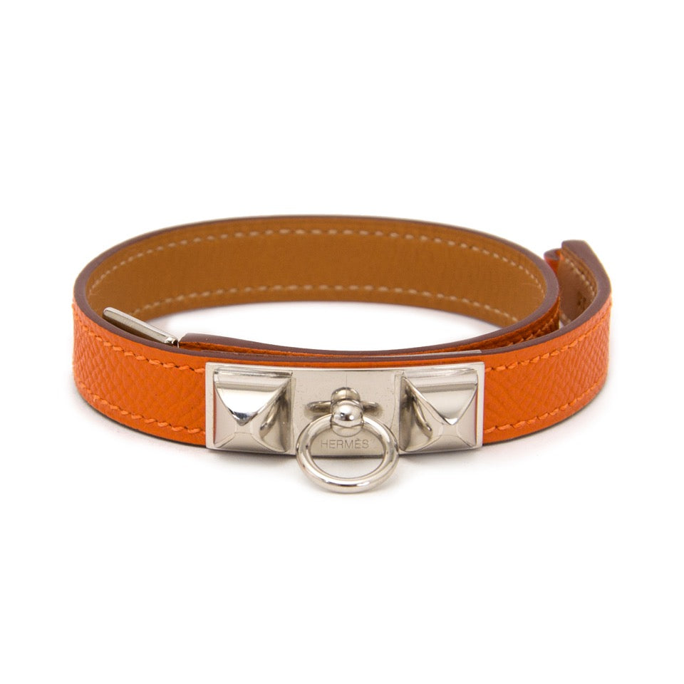 Authentic secondhand Hermès Rivale Double Tour bracelet good price safe online shopping Labellov webshop luxury brands shopping Antwerp Belgium fashion