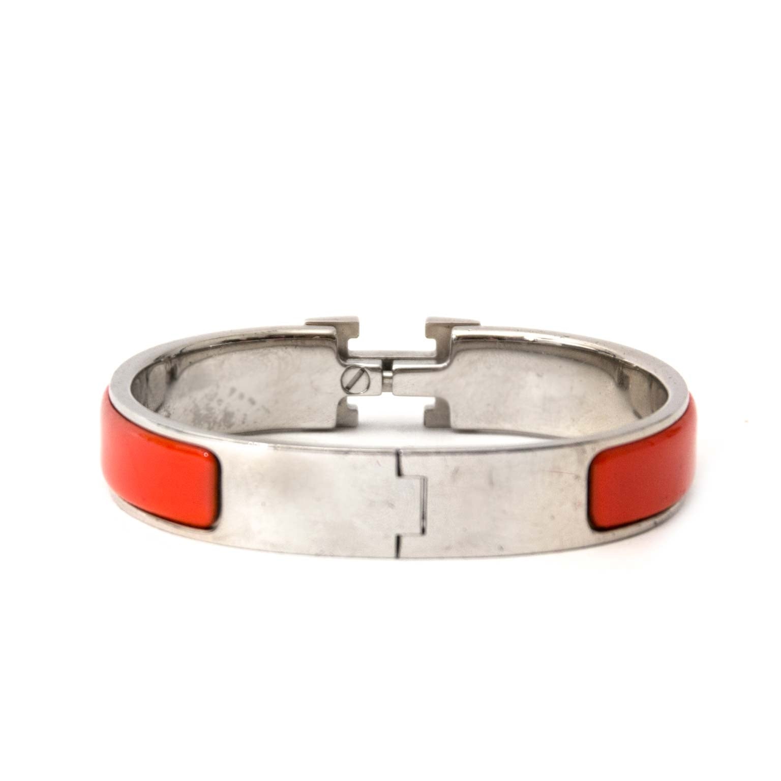 koop veilig online Hermès Clic Clac Tangerine Enamel H Bracelet