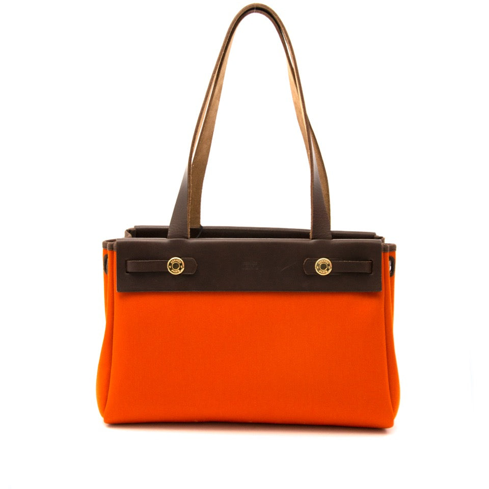 acheter en ligne Hermes orange herbag cabas pour le meilleur prix