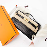 Hermès Kelly Mini Pochette Shiny Alligator Black GHW